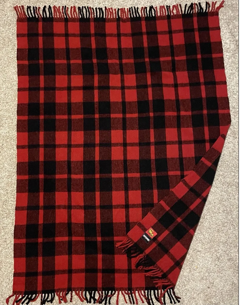Vintage Wool Picnic Stadium Car Throw Blanket Plaid Supersprint TRAVEL BAG PACK
